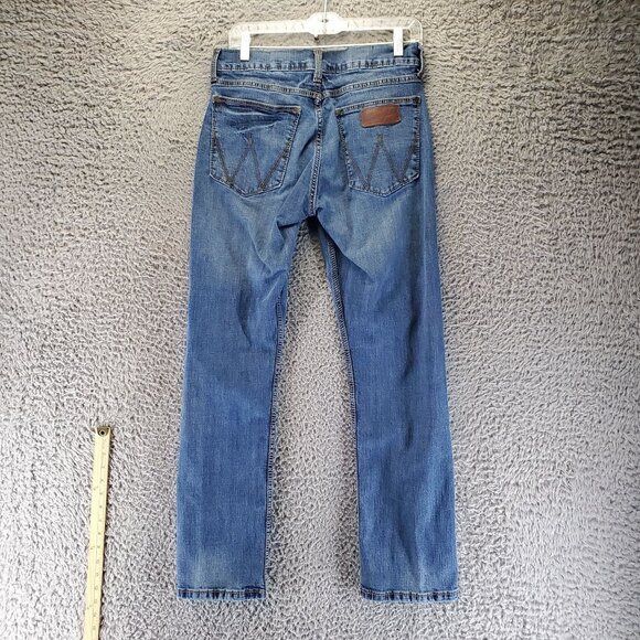 Wrangler Jeans Mens 30x32 Blue Retro Slim Straight Stretch Denim - Picture 1 of 14